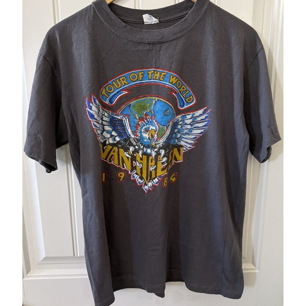 Van Halen 1984 Tour of the World Men's Gray Short Sleeve T-Shirt